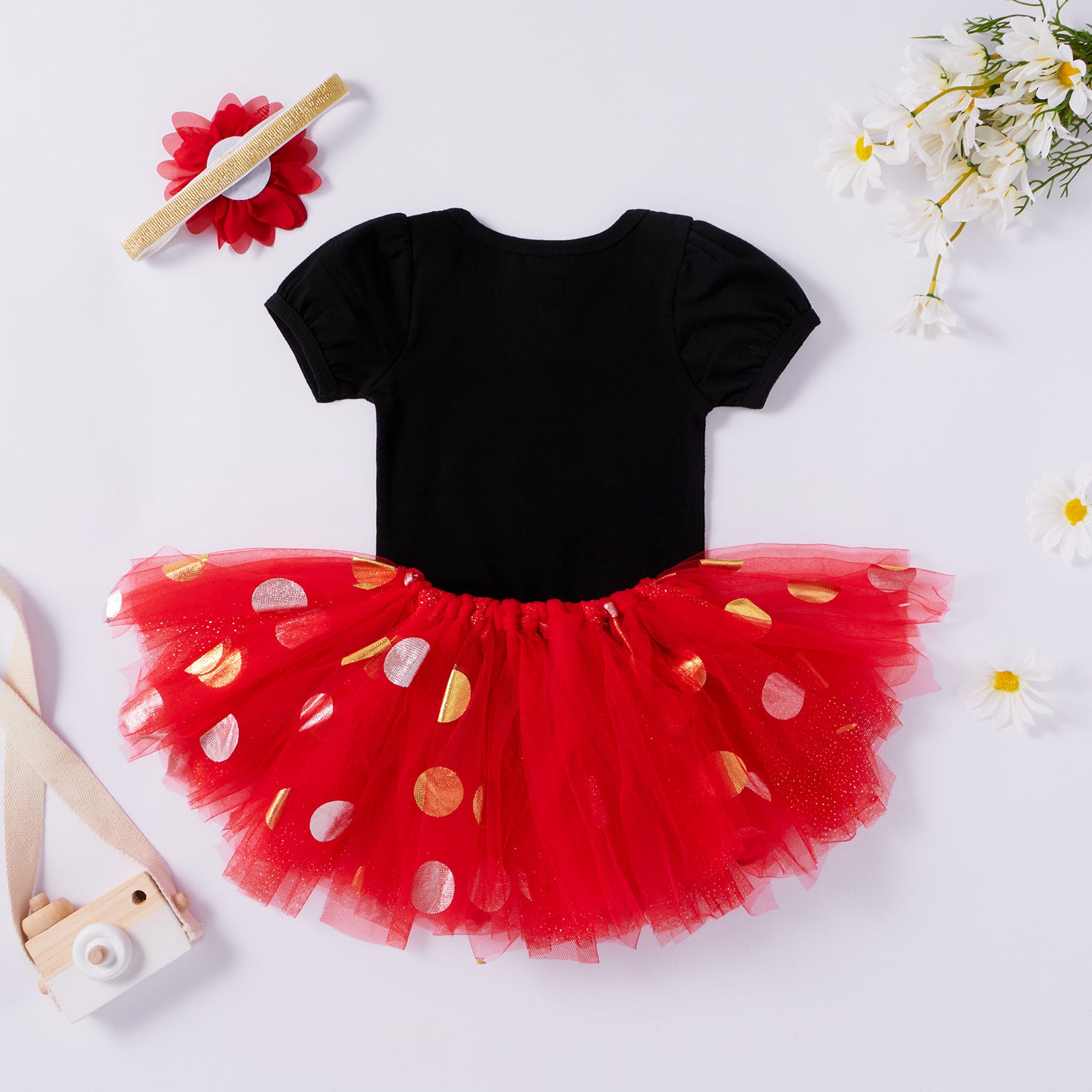 Baby Girl Valentine Spring Love Short Sleeve Sequins Gauze 3 Pcs Set