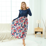 Family Matching Parent-child Long-sleeved Flower Dress