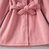 Kids Baby Girls Autumn Winter Thick Solid Fur Hooded Coats