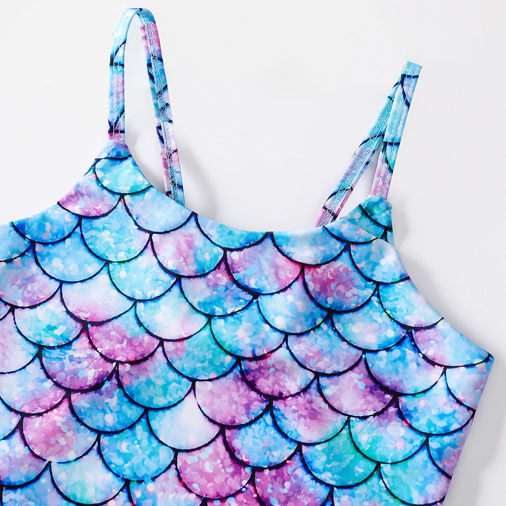 Kid Girls One-piece Swimsuit Mermaid Bathing Beach Swimwear