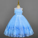Kid Girl Princess Summer Flower Show Host Pompous Piano Performance Dresses
