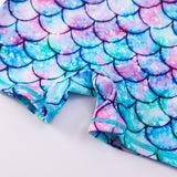 Kid Girls Swimsuit Long-sleeved One-piece Mermaid Swimwear