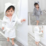 Kid Boys Girls Bathrobe Warm Long Sleeve Hooded Homewear Pajamas
