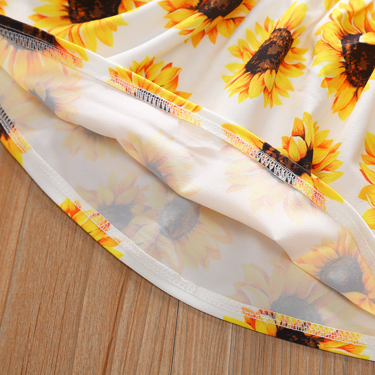 Kid Baby Girls Summer Printed One-shoulder Denim Shorts 2 Pcs Sets