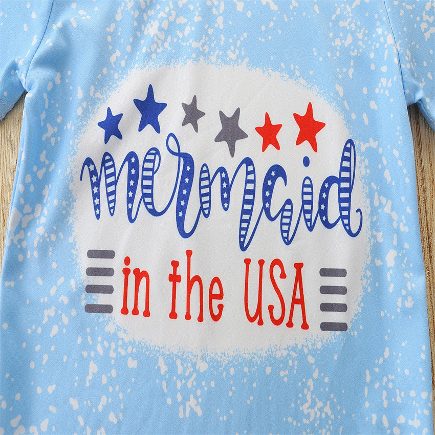 Toddler Kids Baby Girls Summer Outfit Short Puff Sleeve 2 Pcs Sets