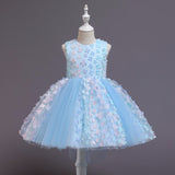 Kid Baby Girl Princess Sleeveless Petals Sweet Mesh Dress