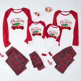 Family Matching Home Suit Christmas Plaid Patchwork Print Pajamas