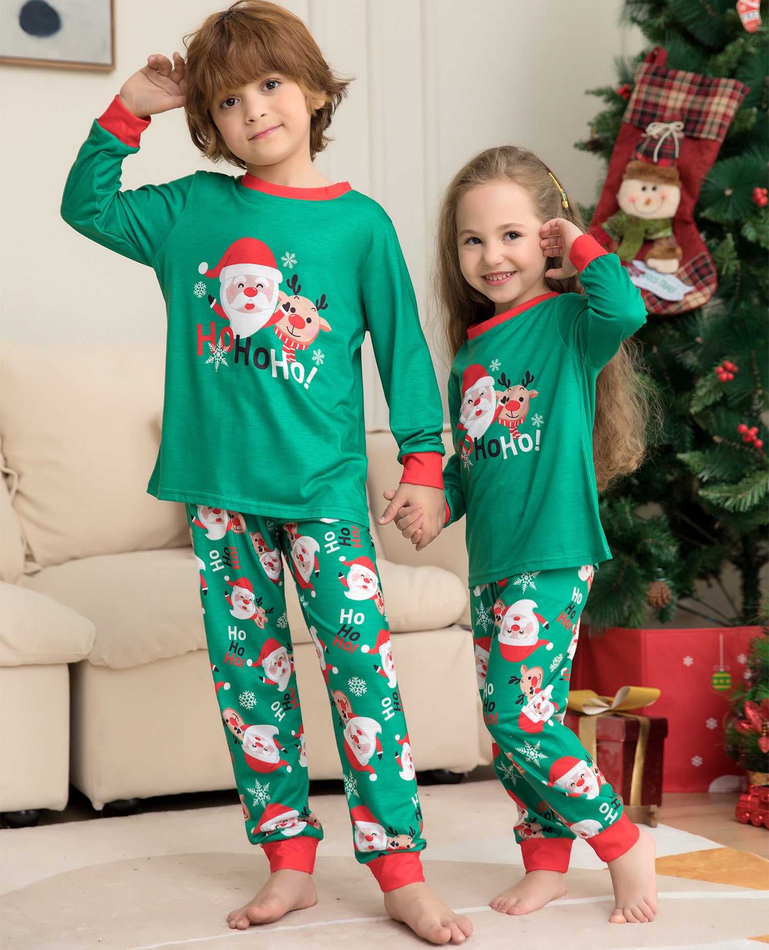 Family Matching Parent-child Christmas Home Suit Santa Claus Christmas Pajamas