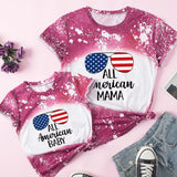 Family Matching Mother Daughter Short Sleeves Cotton T-shirt
