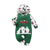 Baby Girl Christmas Hooded Long-sleeved Climbing Rompers