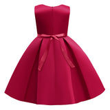 Kid Girl Princess Christmas Satin Dress
