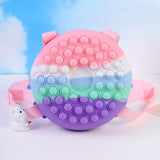 Kids Cartoon Backpack Change Purse Cute Doughnut Silicone Bag