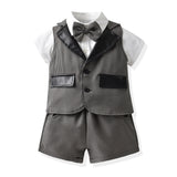 Kid Baby Boys Summer Short Sleeve Cotton Leather 3 Sets Pcs