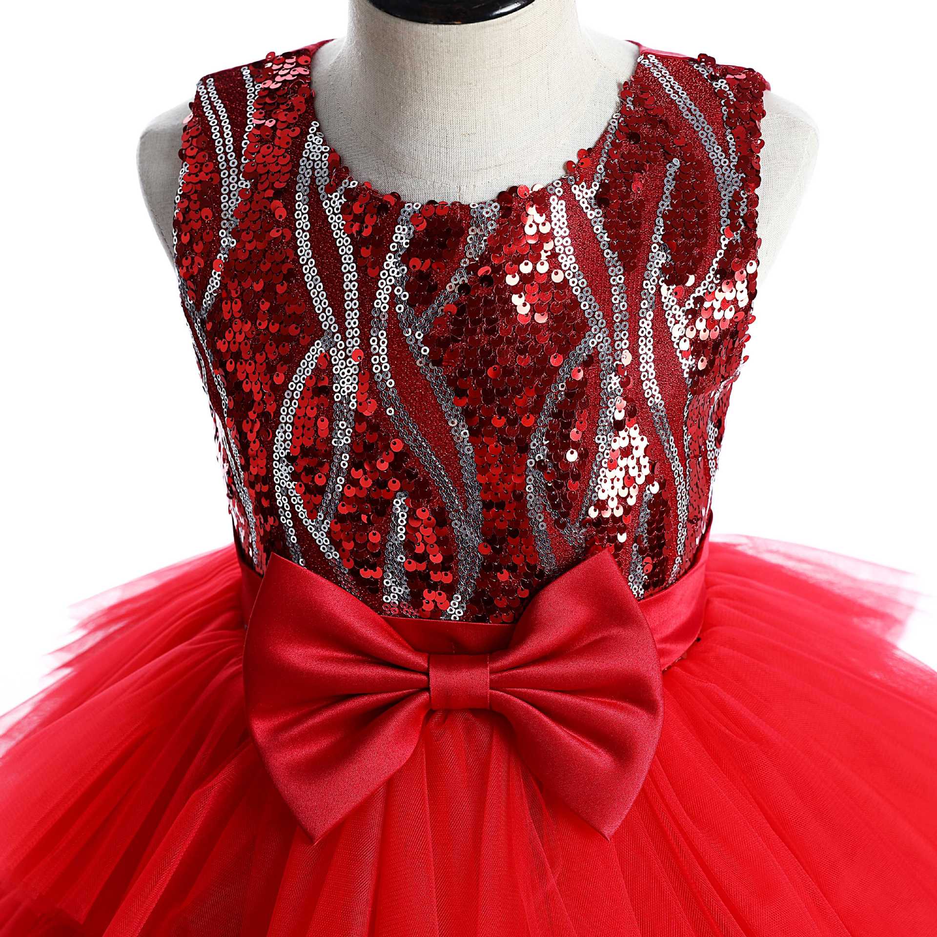 Kid Girl Princess Autumn Sequined Party Dresses