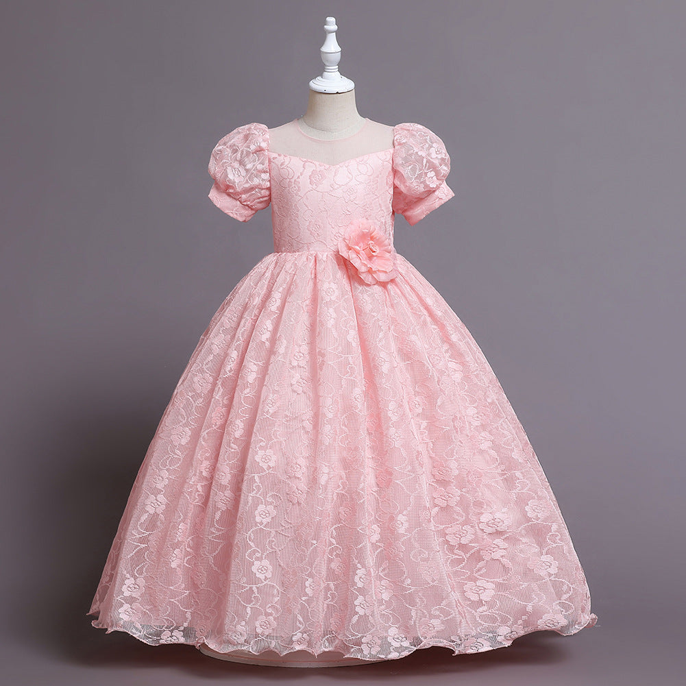 Kid Girl Princess Gauze Evening Lace Flower Pompous Dresses