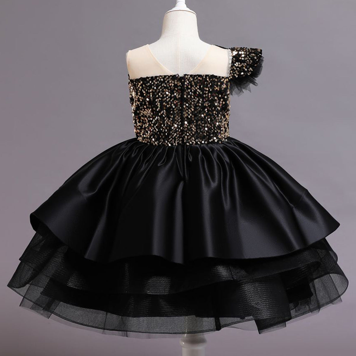 Kid Baby Girl Birthday Princess Catwalk Tutu Sequined Piano Dresses