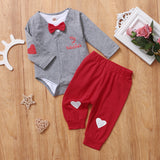 Baby Boy Valentine's Day 2 Pcs Tie Haka 2 Pcs Sets