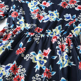 Family Matching Parent-child Flower Print Lace Stitching Dress