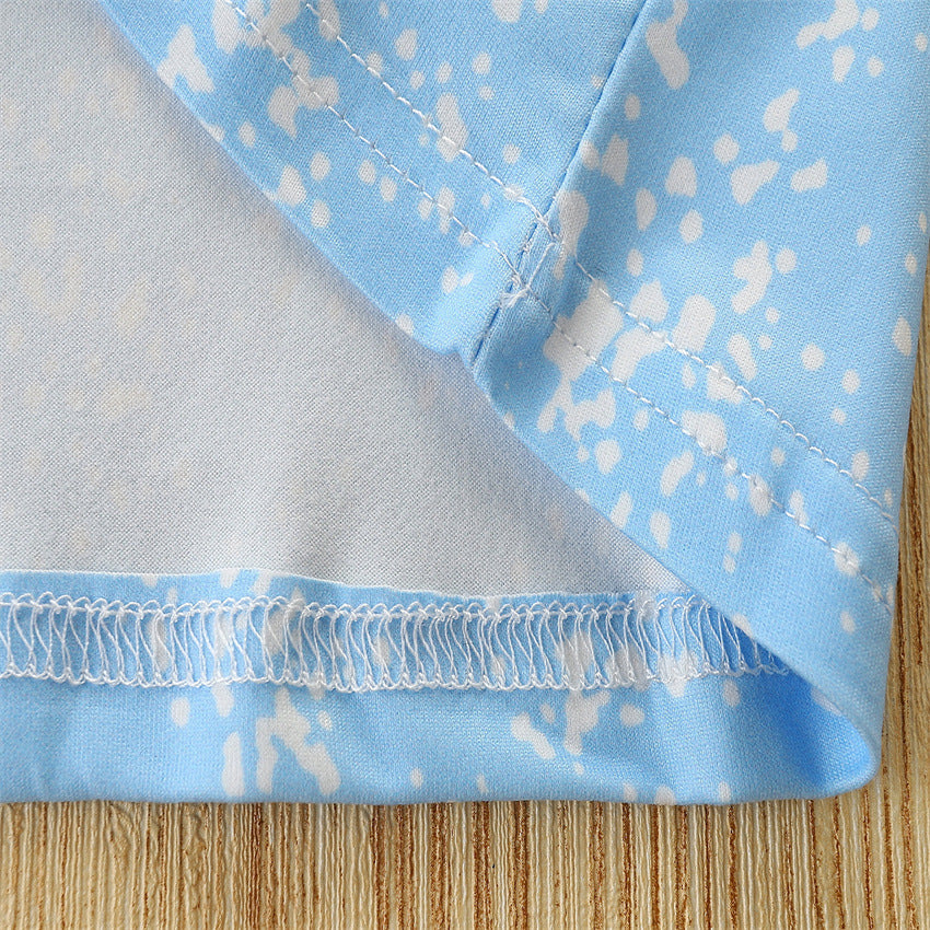 Toddler Kids Baby Girls Summer Outfit Short Puff Sleeve 2 Pcs Sets