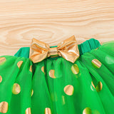 Baby Girl Summer St. Patrick's Day Four-leaf Alphabet Suit 2 Pcs Sets