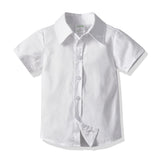 Kid Baby Boy Gentleman Suit Short Sleeve Spring Autumn 3 Pcs Sets
