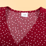 Family Matching Polka Dot Agaric Hem Strap Loose Dresses