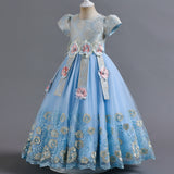 Kid Girl Princess Candy Color Pengpeng Piano Performance  Dresses