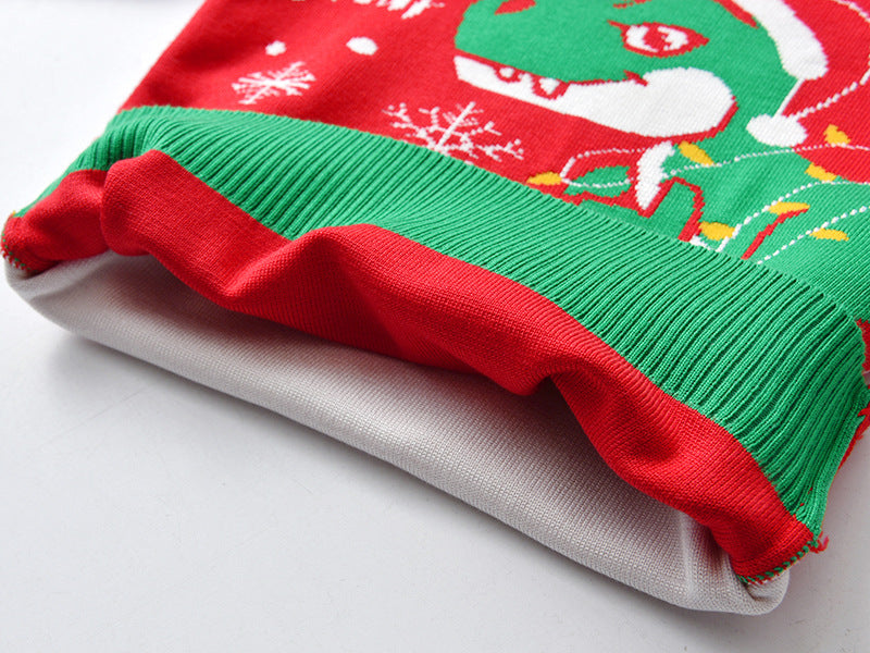 Kid Baby Girl Knit Pullover Autumn Christmas Jacquard Sweater