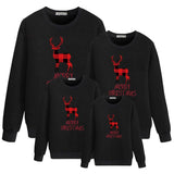Family Matching Christmas Cartoon Elk Print Top Shirts