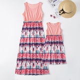 Family Matching Mother- Daughter Floral Print Dresses