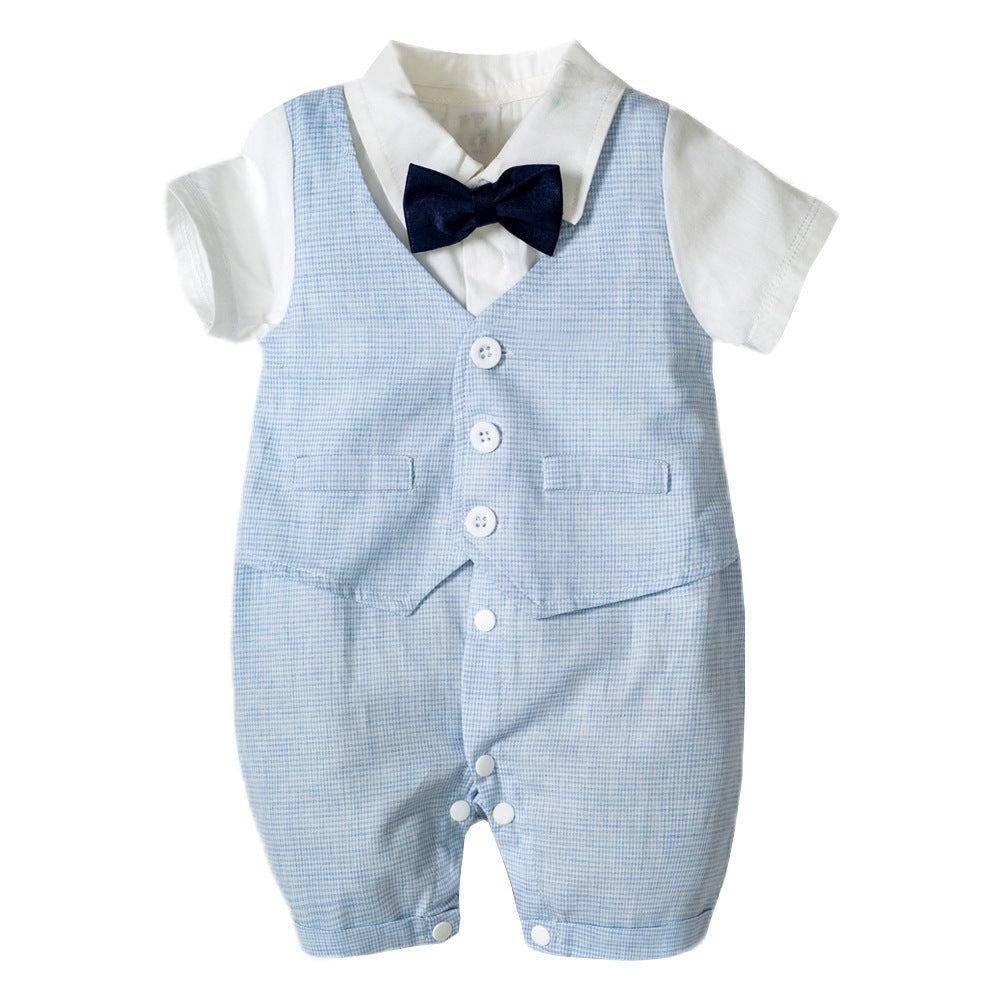 Baby Boy Gentleman Suit Climbing Suit With Hat 2 Pcs Sets
