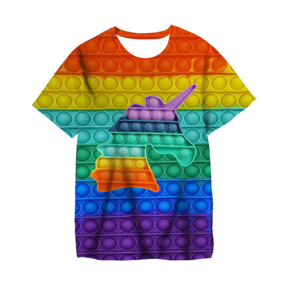 Kid Baby Boy Girl Funny Fidget T Shirt 3D Summer Short Sleeve T-shirt