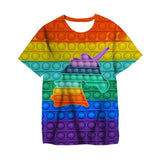 Kid Baby Boy Girl Funny Fidget T Shirt 3D Summer Short Sleeve T-shirt