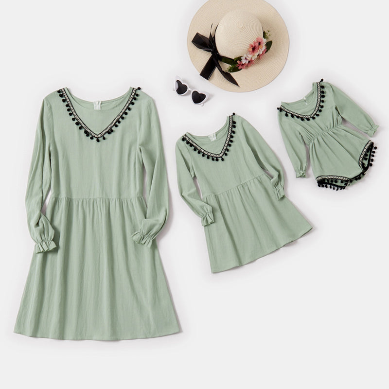 Family Matching Parent-child Long-sleeved Lace Female Dress