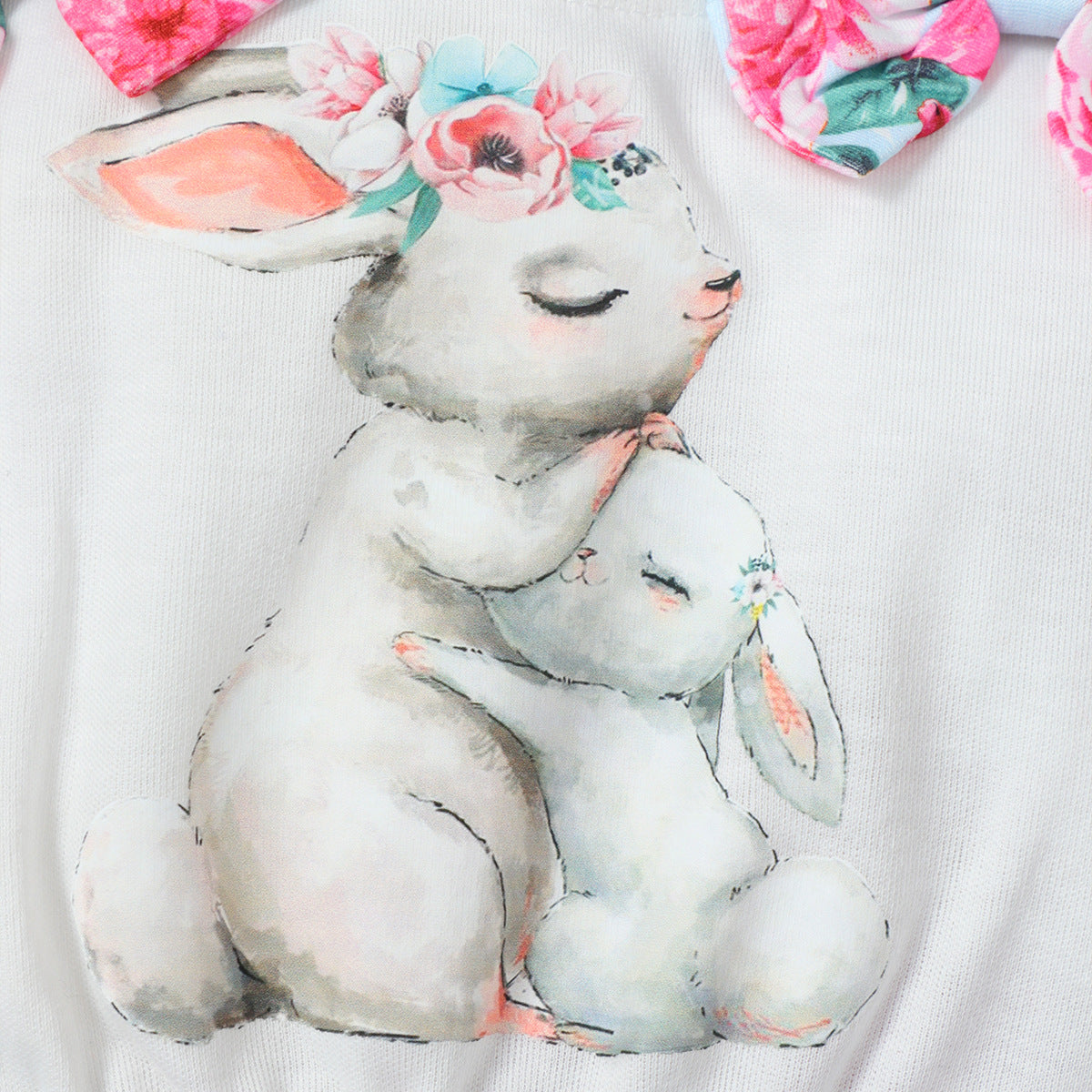 Baby Spring Summer Easter Strap Rabbit Egg Print 2 Pcs Sets