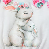 Baby Spring Summer Easter Strap Rabbit Egg Print 2 Pcs Sets