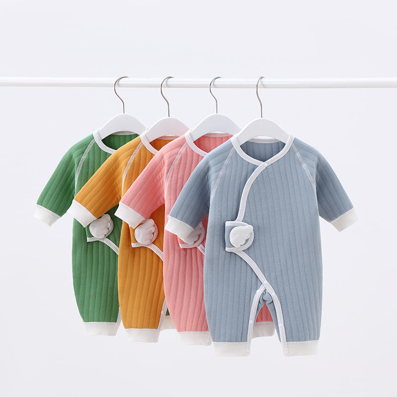 Baby Autumn Winter Warm Butterfly Nascent Cotton Rompers