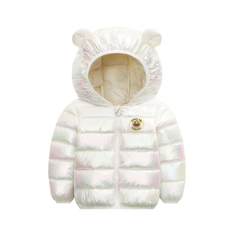 Kid Baby Boy Girl Dazzle Down Cotton Jacket Thick Hooded Coat