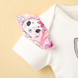Baby Easter Bunny Print Triangle Halter Suit Sets 2 Pcs