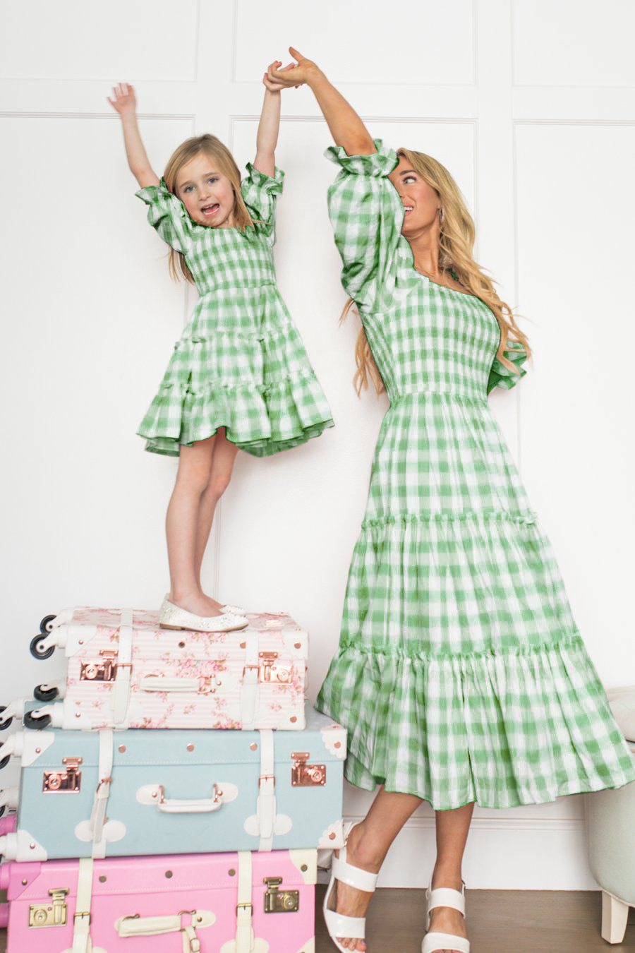 Family Matching Parent-child Bohemian Long Square Collar Dresses
