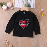 Spring Autumn Kid Baby Girl Suit Love Round Plaid 2 Pcs Sets