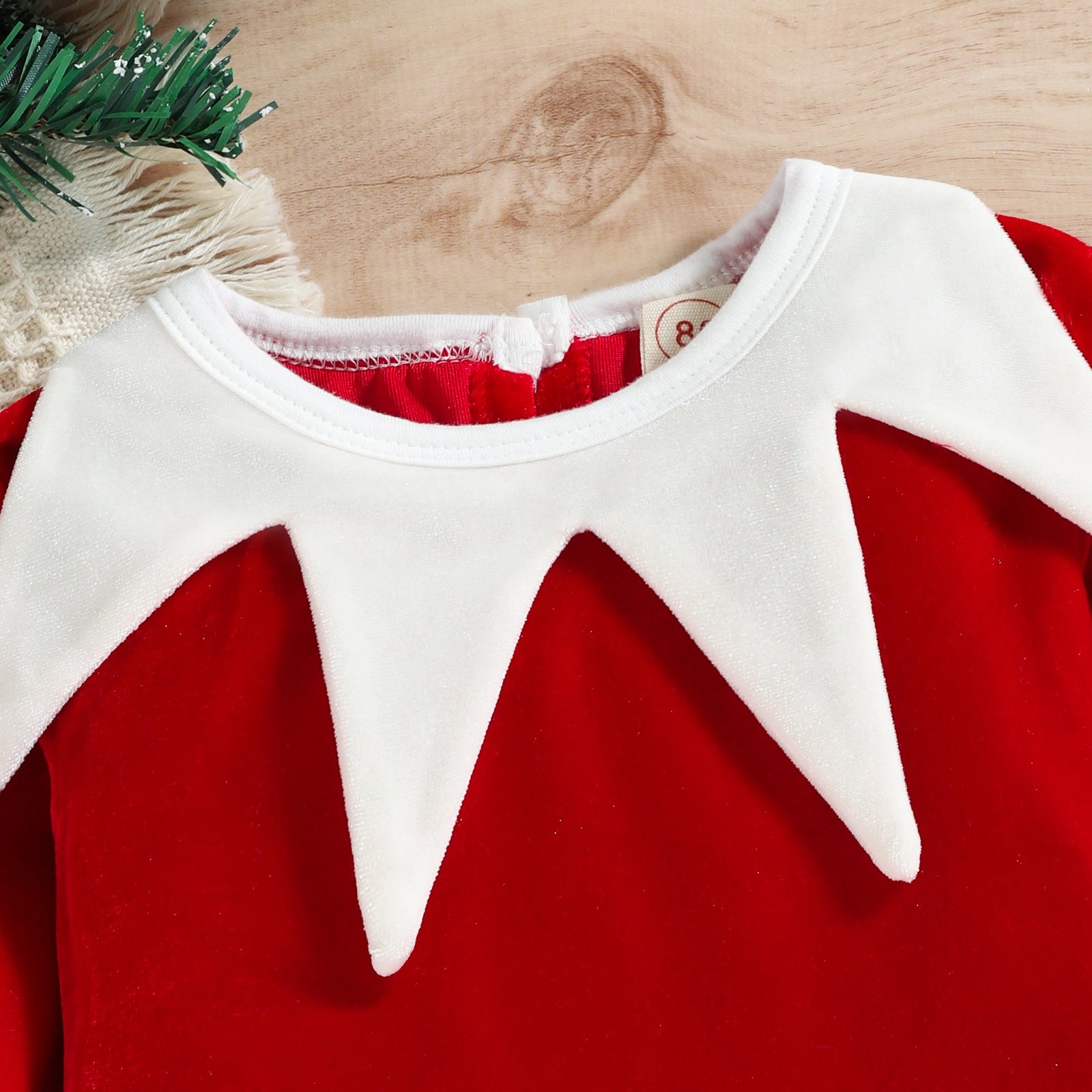 Kid Baby Girl Christmas Sweet Fall Winter Velvet Long-sleeved Snowflake 2 Pcs Sets