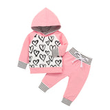 Baby Girls Love Valentine Printed Cotton Set 2 Pcs