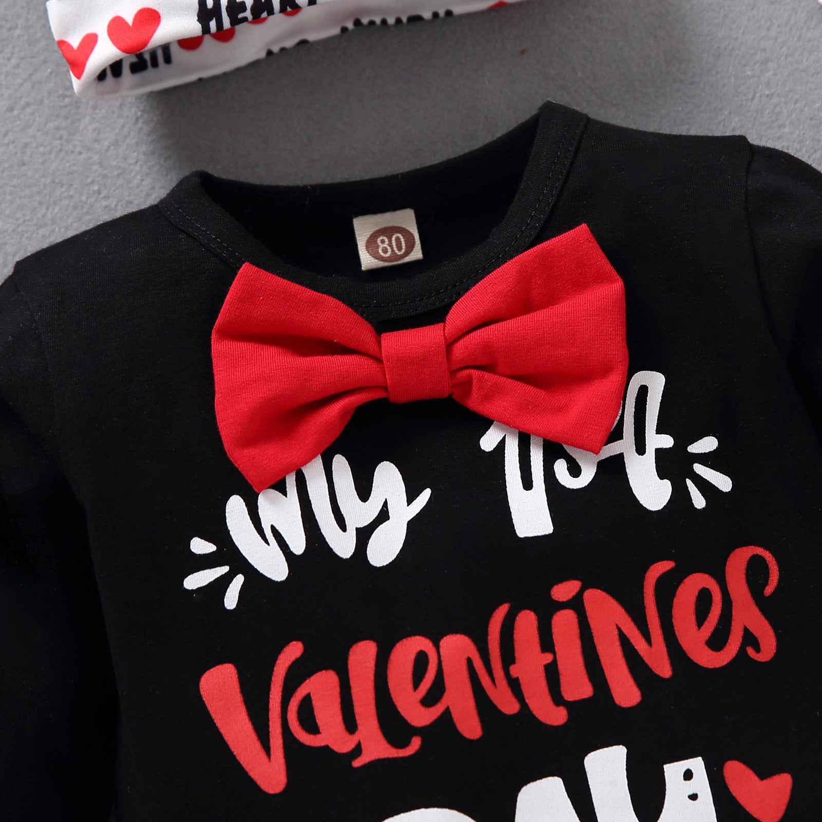 Baby Girl Suits Letters Heart Printed Long Sleeve 3 Pcs Sets