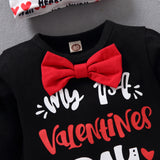 Baby Girl Suits Letters Heart Printed Long Sleeve 3 Pcs Sets