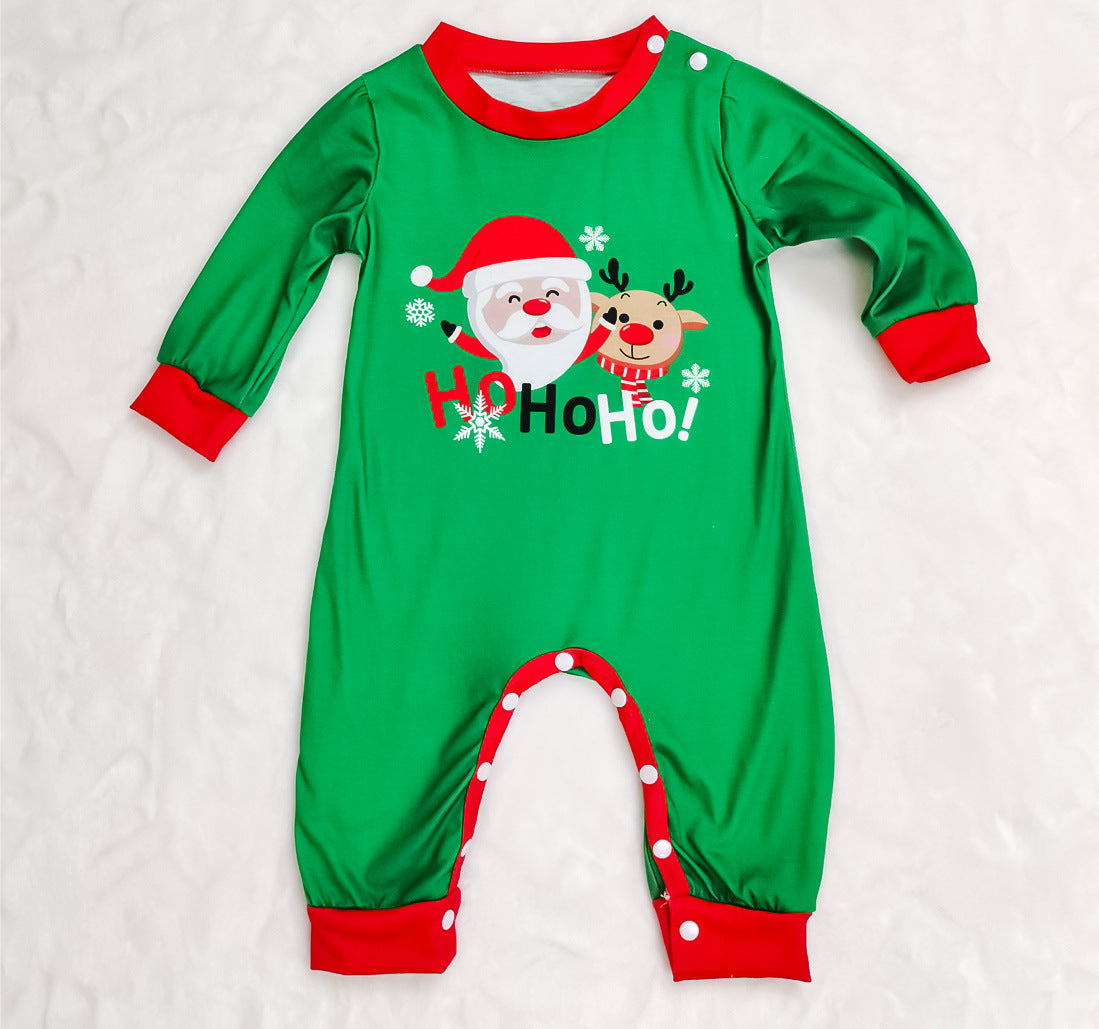 Family Christmas Home Santa Claus Print Parent Child Pajamas Set