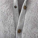 Boys Girls Boy Onesie Spring Winter Solid Color Hooded Fluffy Bear Rompers