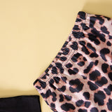 Summer Baby Girl Letter Print Short Sleeve Leopard Print 2 Pcs Sets