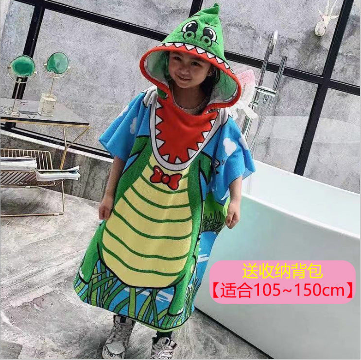 Kid Baby Boy Girl Bath Towel Cotton Hooded Cloak Beach Towel Pajamas