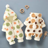 Baby Boy Girl Clamped Cotton Onesie Plus Velvet Thickened Rompers